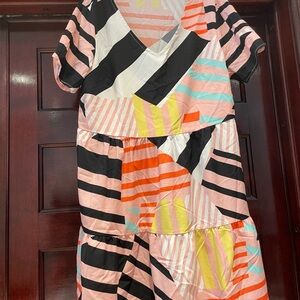 Colorful Striped Geometrical Dress